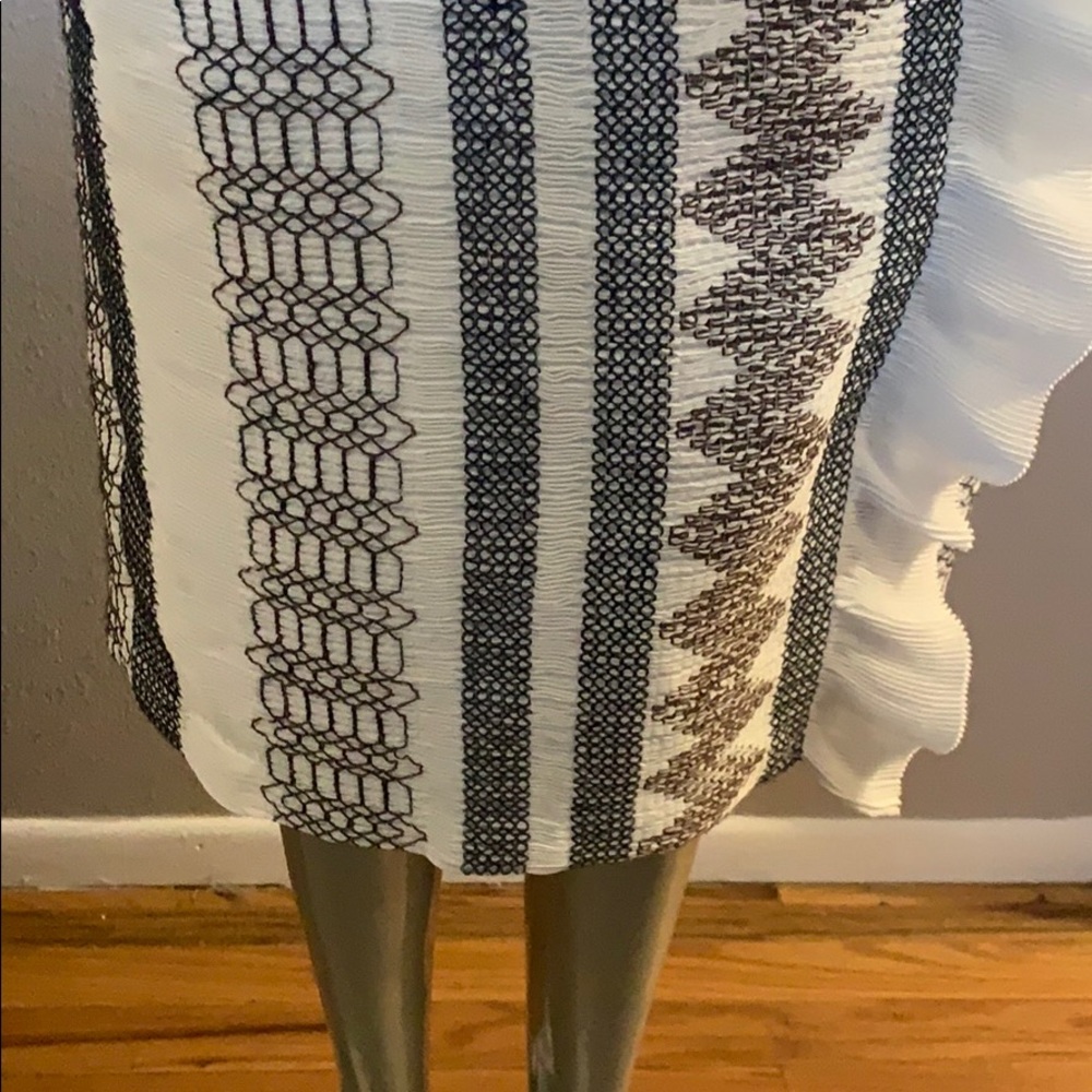 Tory Burch White Side Ruffle Midi Shirt NWT - Picture 3 of 11